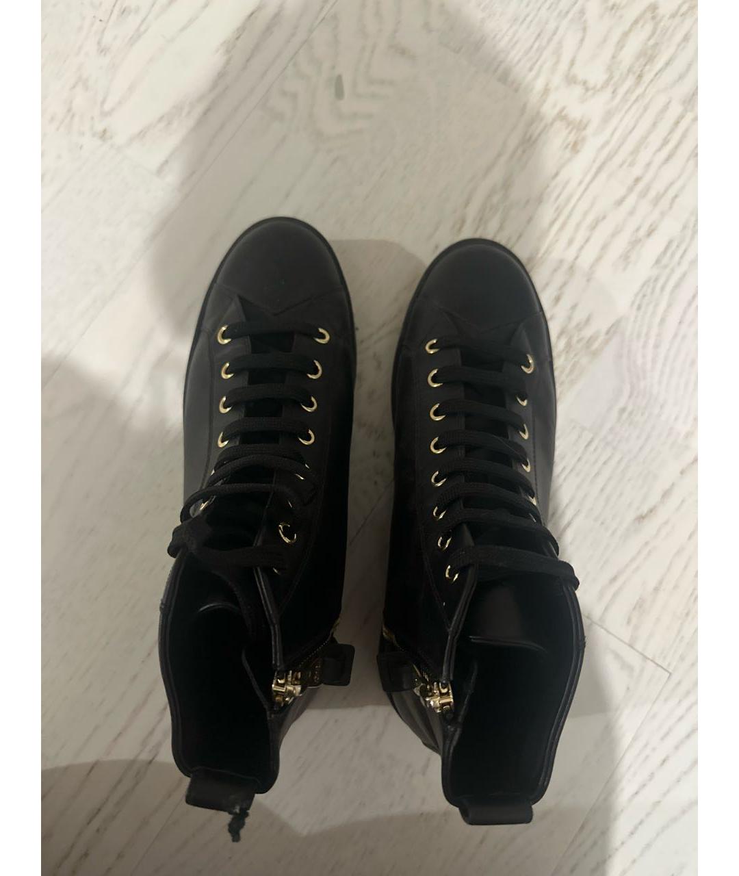 LOUIS VUITTON Черные кожаные кеды, фото 3