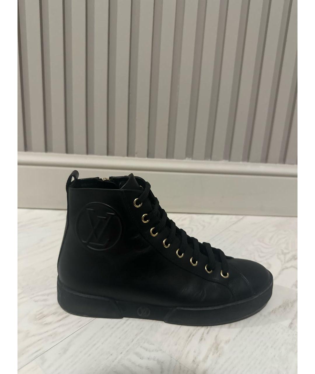 LOUIS VUITTON Черные кожаные кеды, фото 6