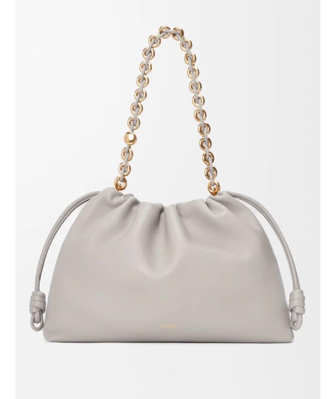 LOEWE Серая кожаная сумка через плечо, фото 4