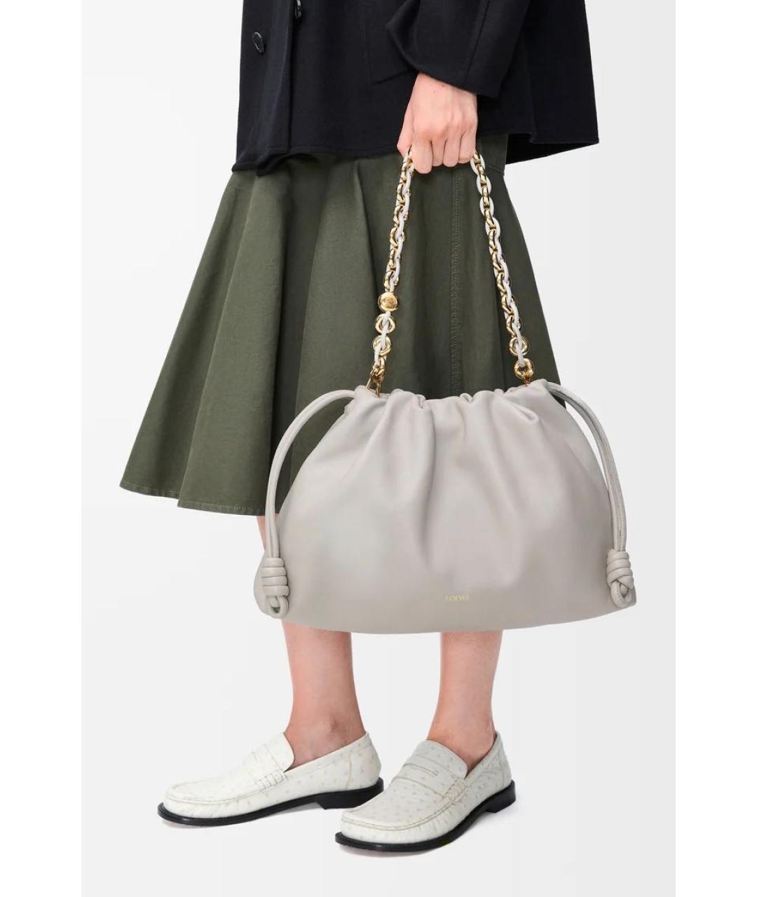 LOEWE Серая кожаная сумка через плечо, фото 3