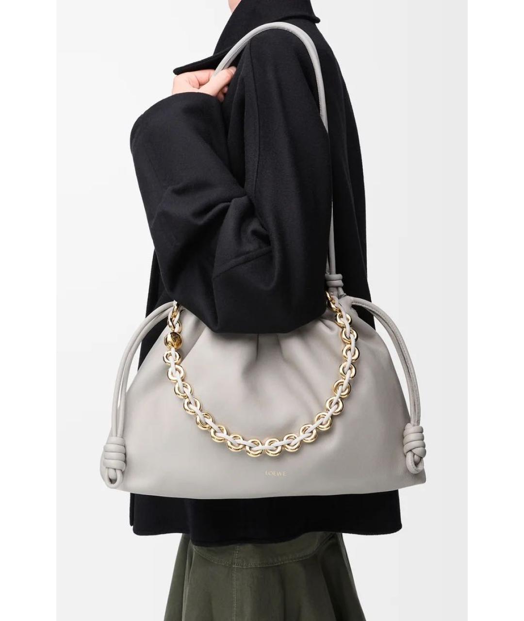 LOEWE Серая кожаная сумка через плечо, фото 2