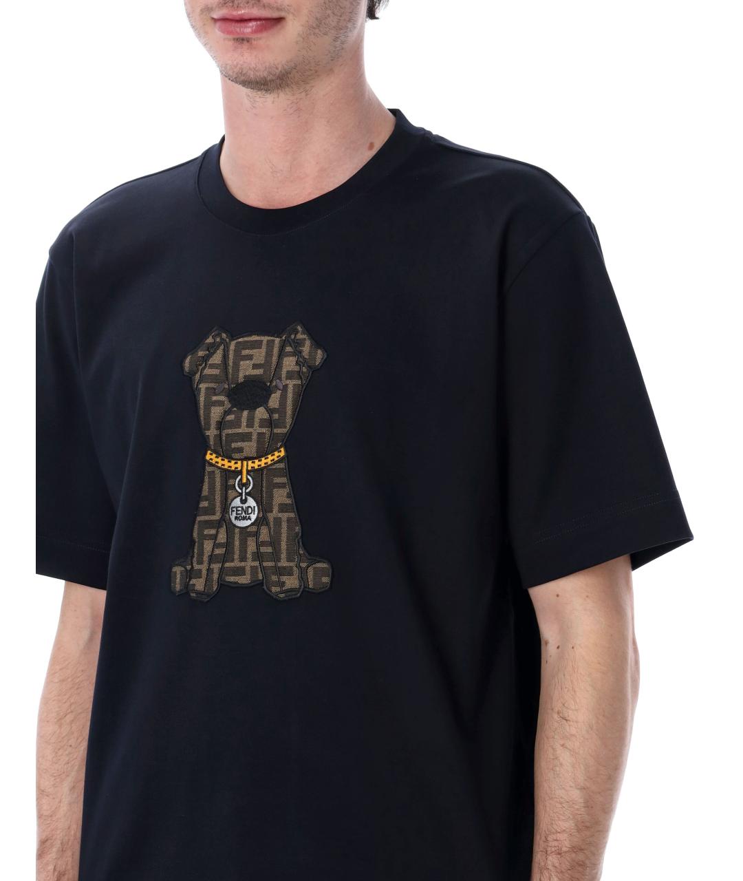FENDI Синяя хлопковая футболка, фото 4