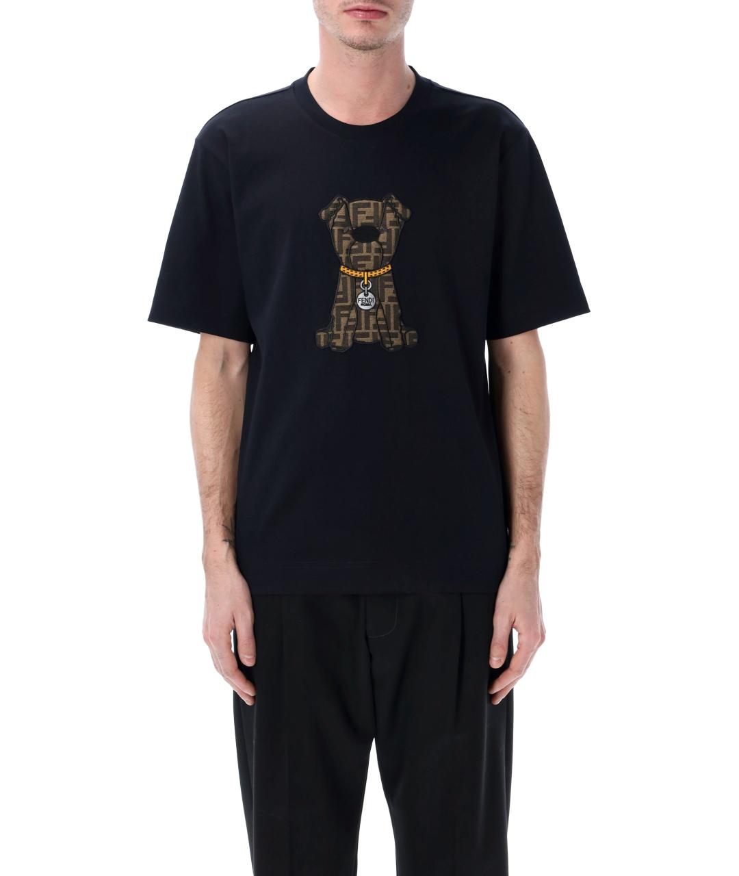 FENDI Синяя хлопковая футболка, фото 2