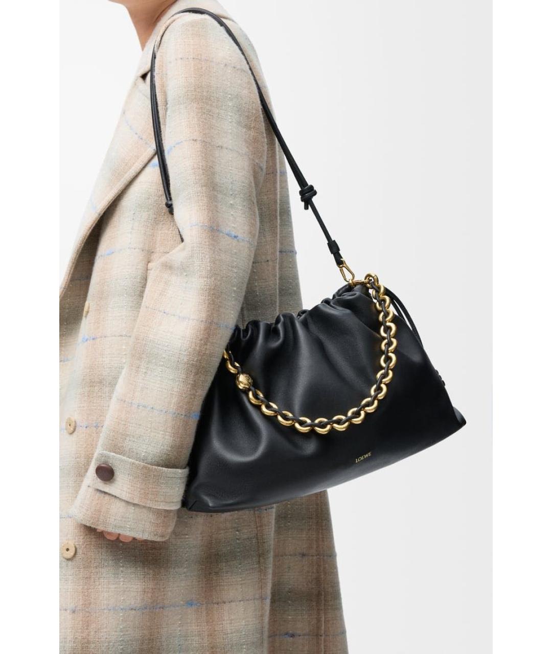 LOEWE Черная кожаная сумка через плечо, фото 3