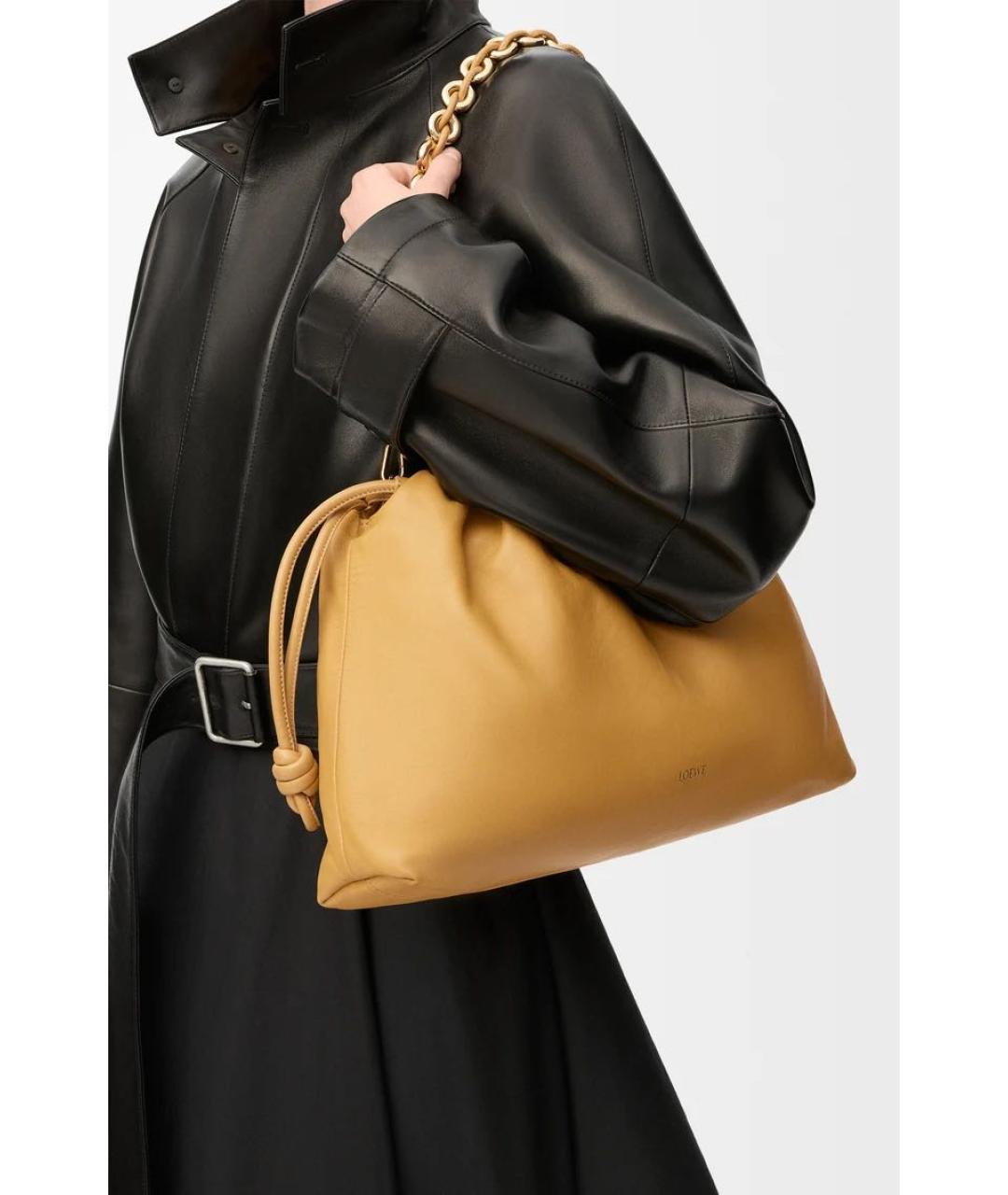 LOEWE Желтая кожаная сумка через плечо, фото 3