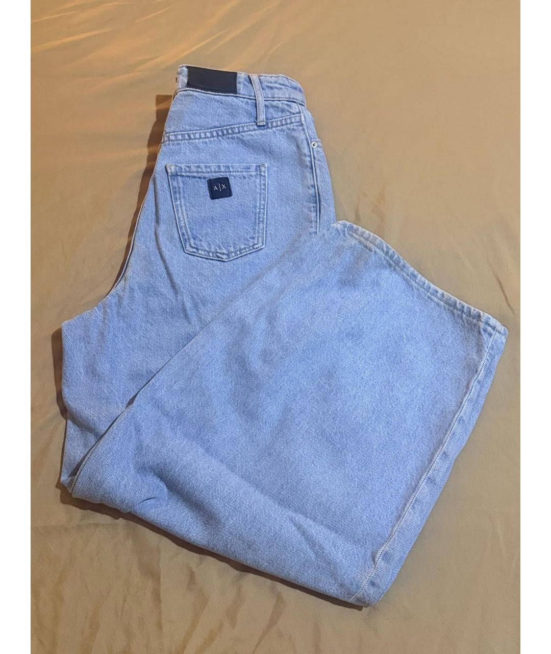 ARMANI EXCHANGE Голубые хлопковые джинсы клеш, фото 5