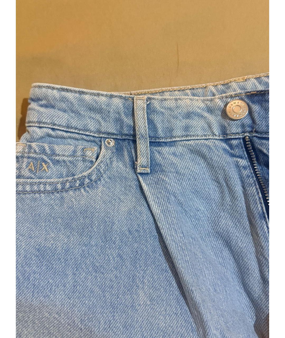 ARMANI EXCHANGE Голубые хлопковые джинсы клеш, фото 4