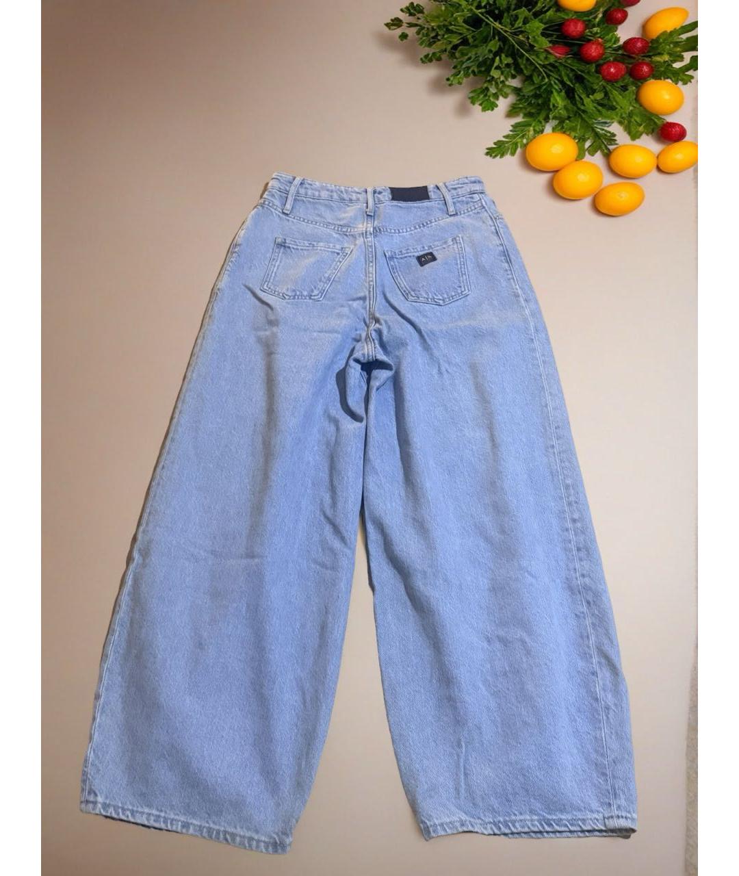 ARMANI EXCHANGE Голубые хлопковые джинсы клеш, фото 2