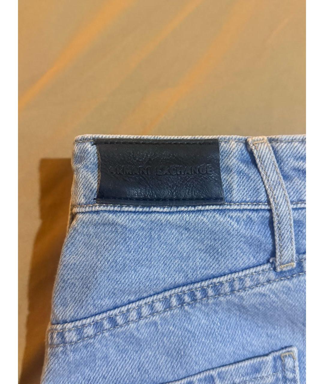 ARMANI EXCHANGE Голубые хлопковые джинсы клеш, фото 6