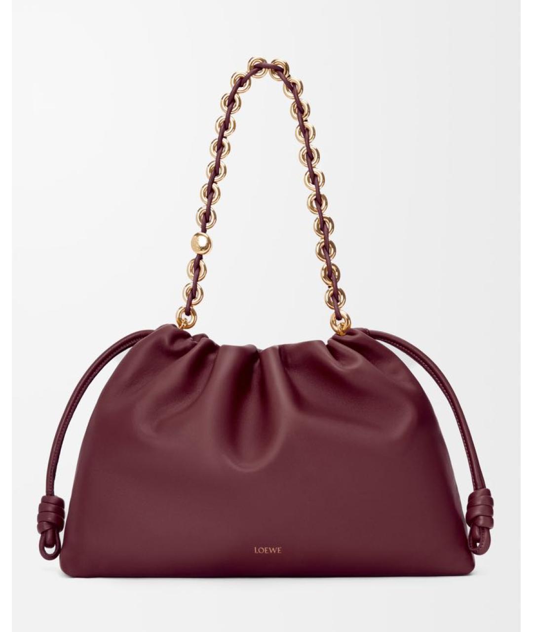 LOEWE Бордовая кожаная сумка через плечо, фото 4