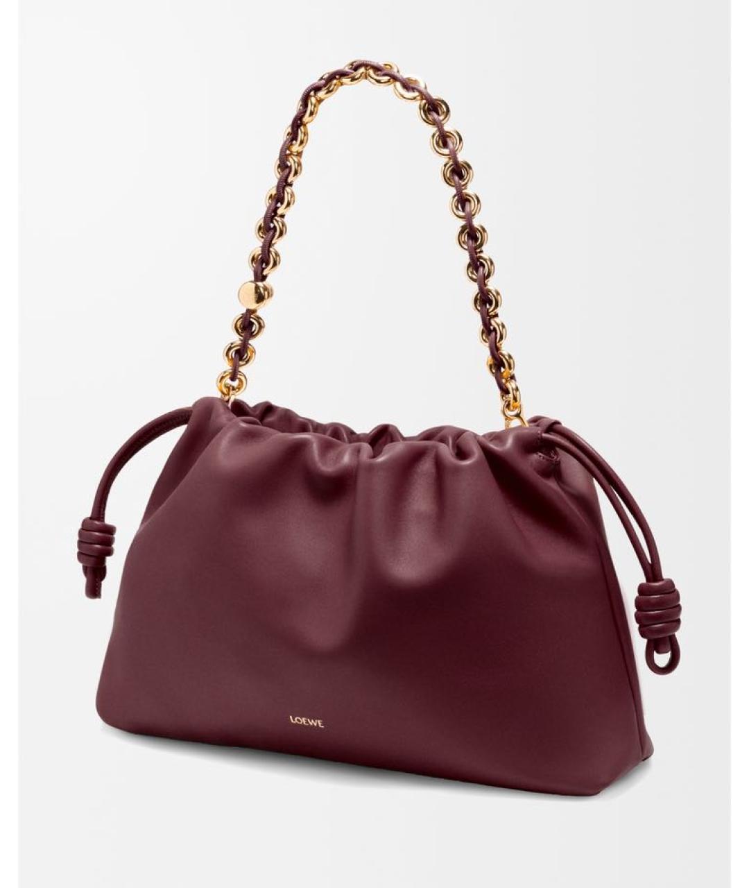 LOEWE Бордовая кожаная сумка через плечо, фото 5