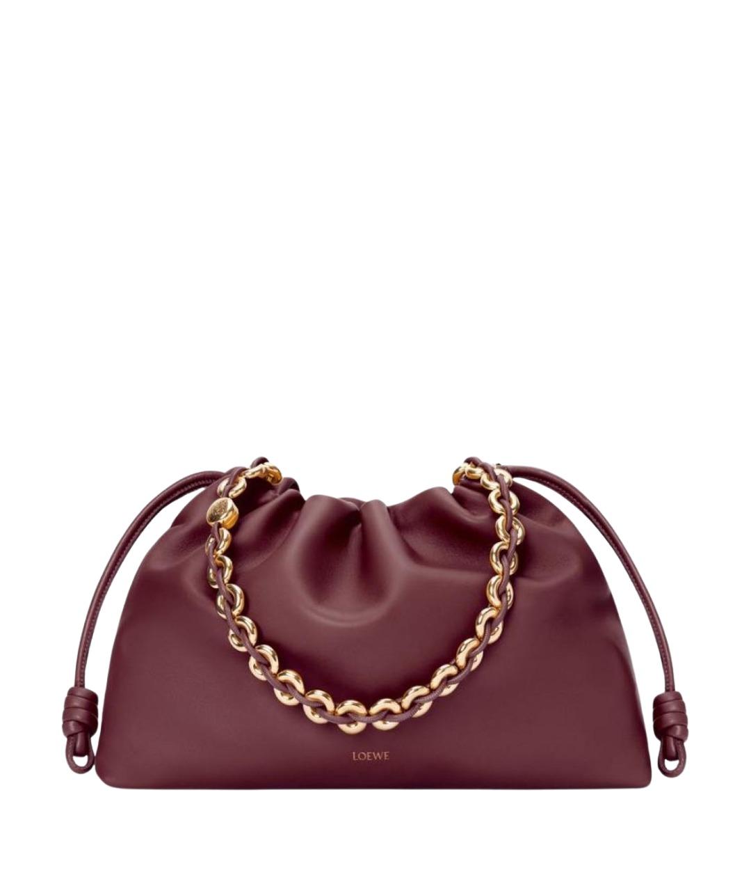 LOEWE Бордовая кожаная сумка через плечо, фото 1