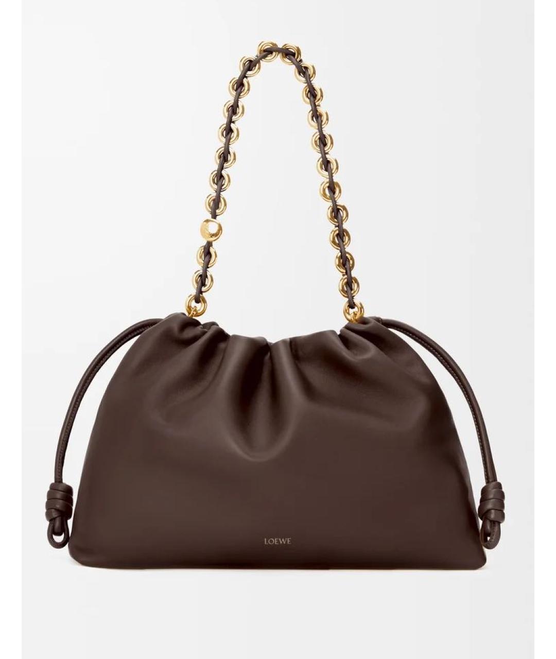 LOEWE Коричневая кожаная сумка через плечо, фото 4