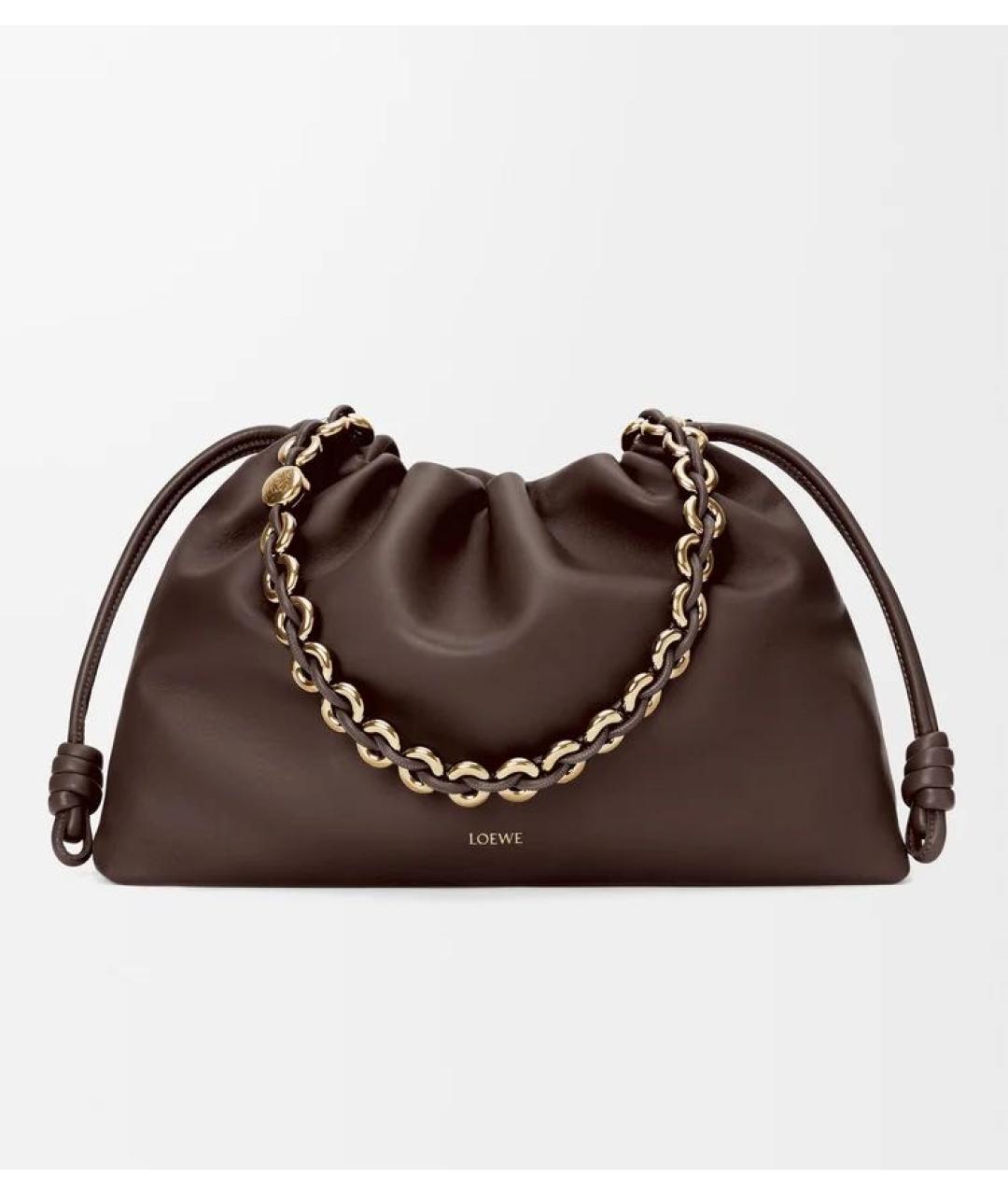 LOEWE Коричневая кожаная сумка через плечо, фото 6