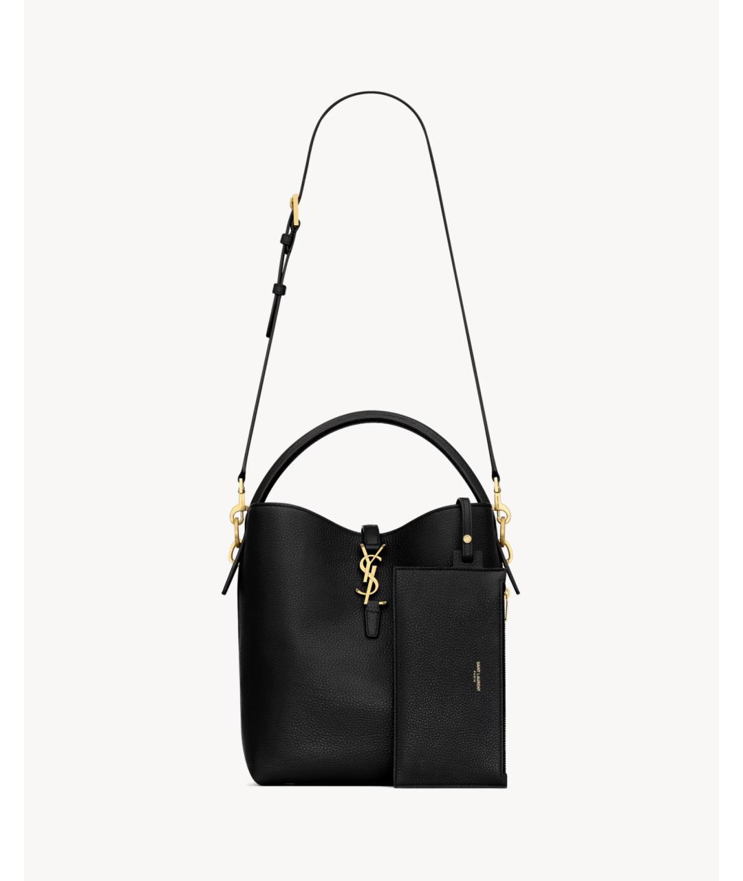 SAINT LAURENT Черная кожаная сумка через плечо, фото 4