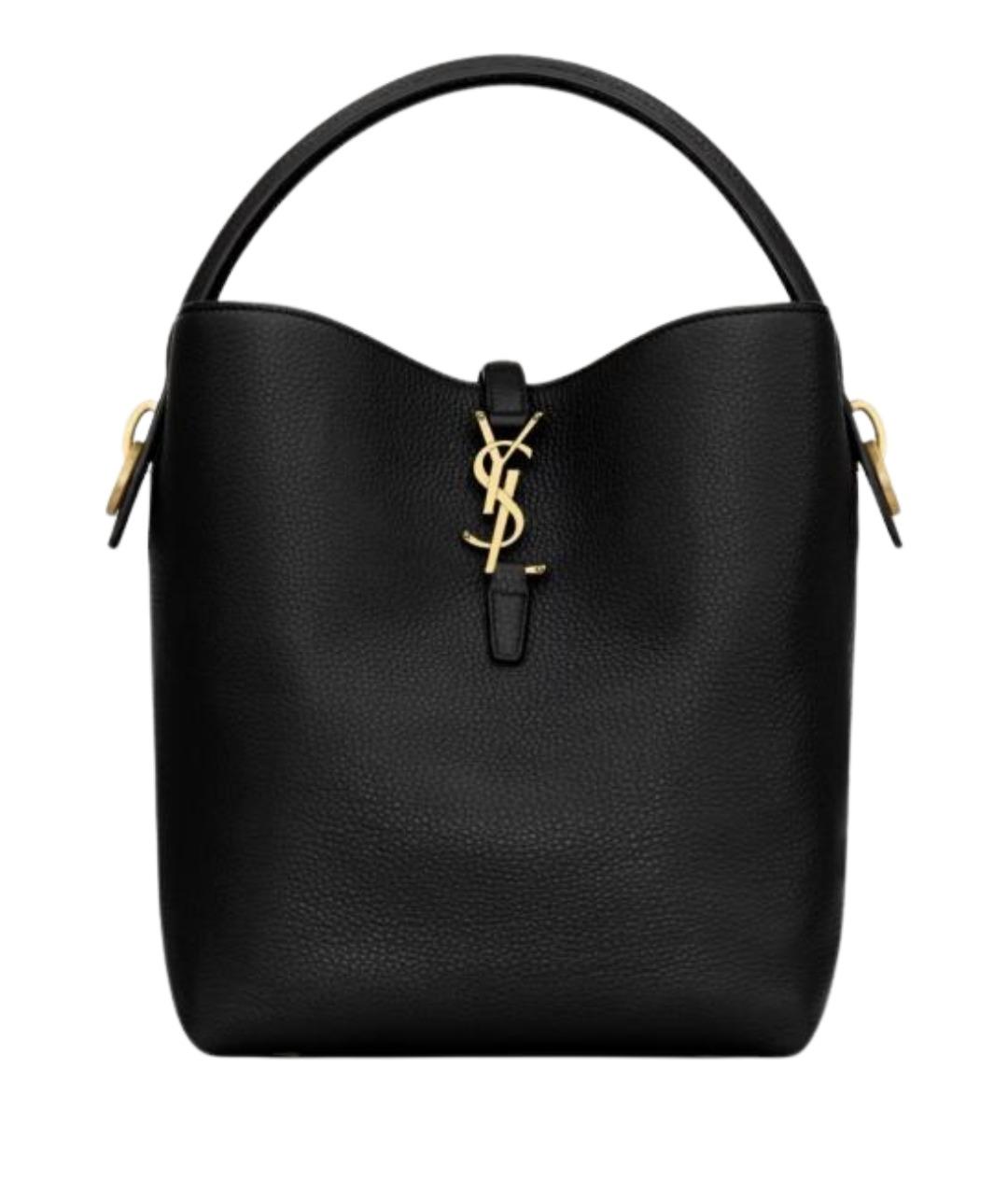 SAINT LAURENT Черная кожаная сумка через плечо, фото 1