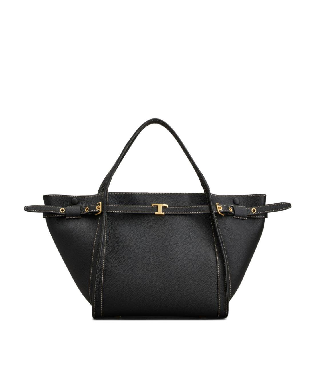 TOD'S Черная кожаная сумка тоут, фото 1