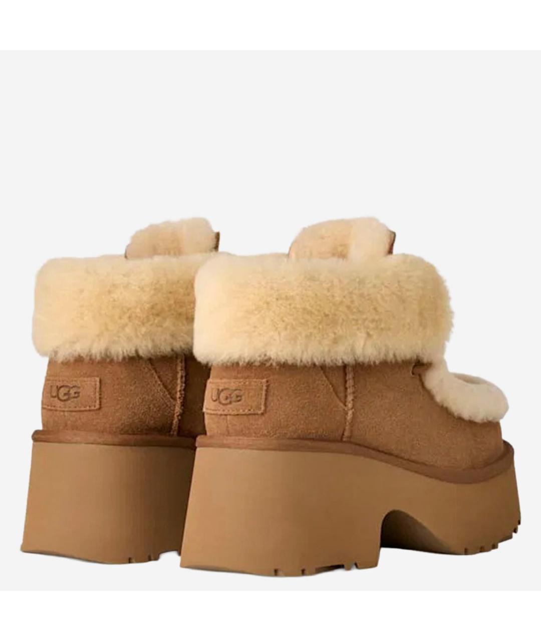 UGG AUSTRALIA Бежевые кожаные ботинки, фото 3