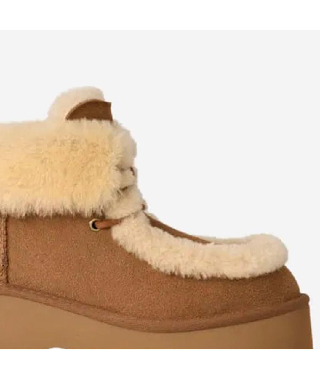 UGG AUSTRALIA Бежевые кожаные ботинки, фото 4
