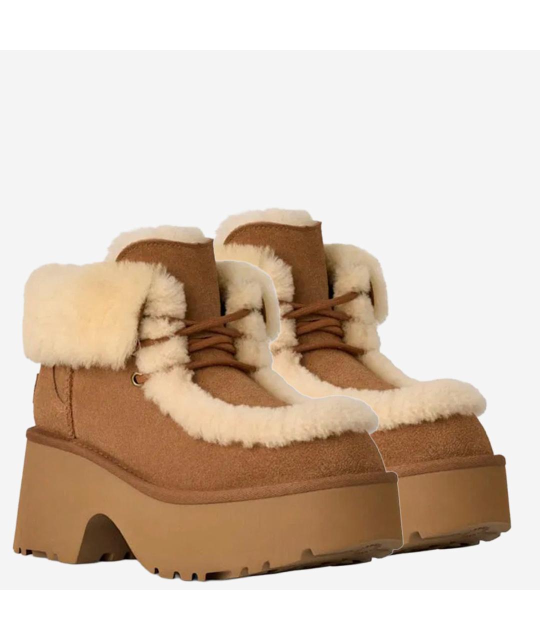 UGG AUSTRALIA Бежевые кожаные ботинки, фото 2