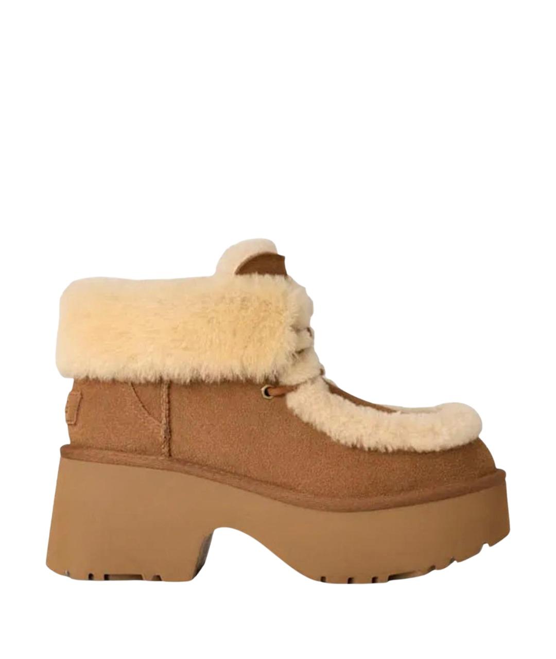 UGG AUSTRALIA Бежевые кожаные ботинки, фото 1