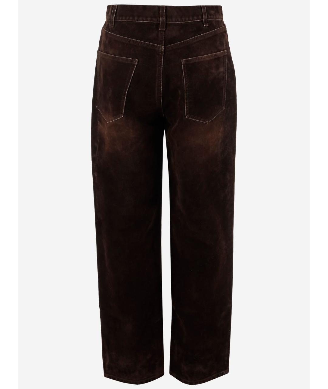 TORY BURCH Коричневые хлопковые прямые джинсы, фото 2