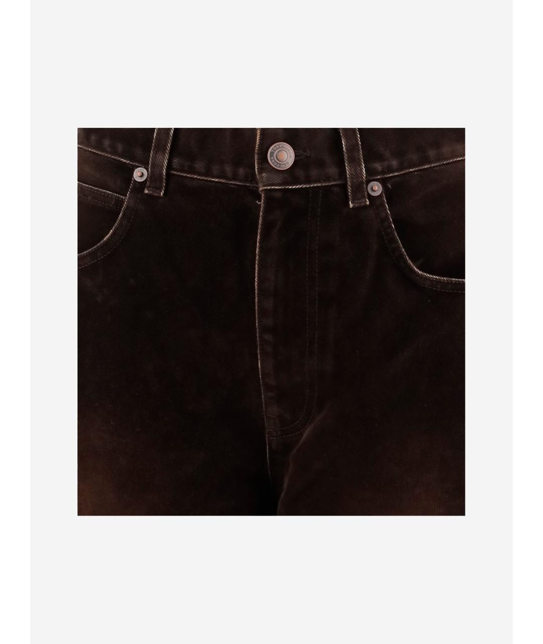 TORY BURCH Коричневые хлопковые прямые джинсы, фото 3