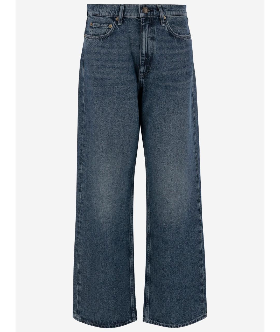 RAG & BONE Синие хлопковые прямые джинсы, фото 4