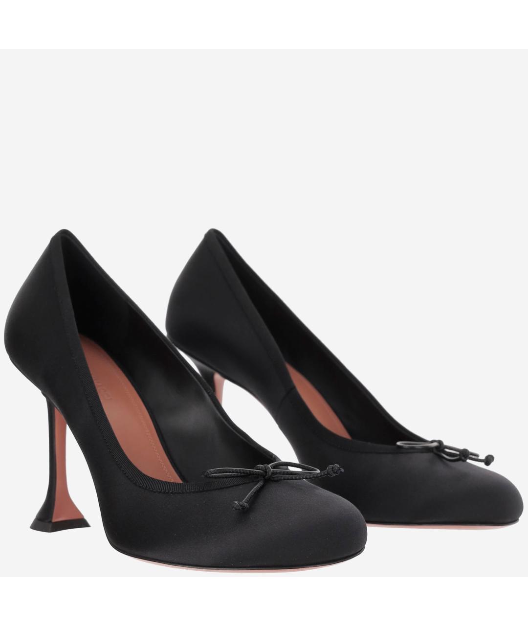 Amina Muaddi Черные текстильные туфли, фото 2