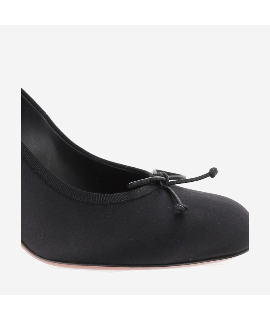 Amina Muaddi Черные текстильные туфли, фото 4