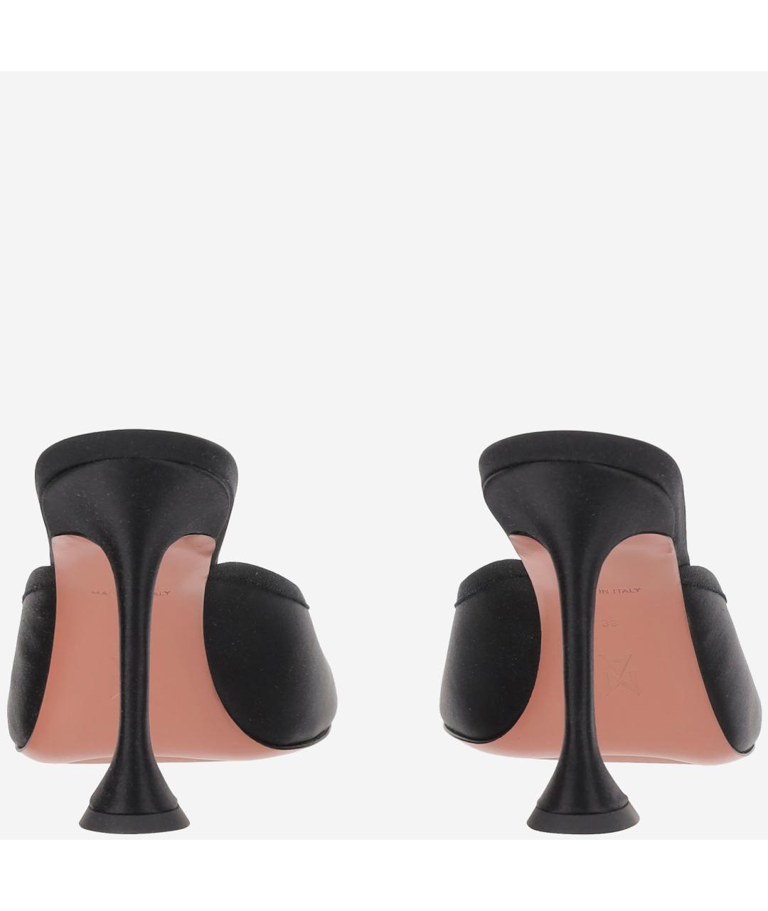 Amina Muaddi Черные текстильные мюли, фото 3