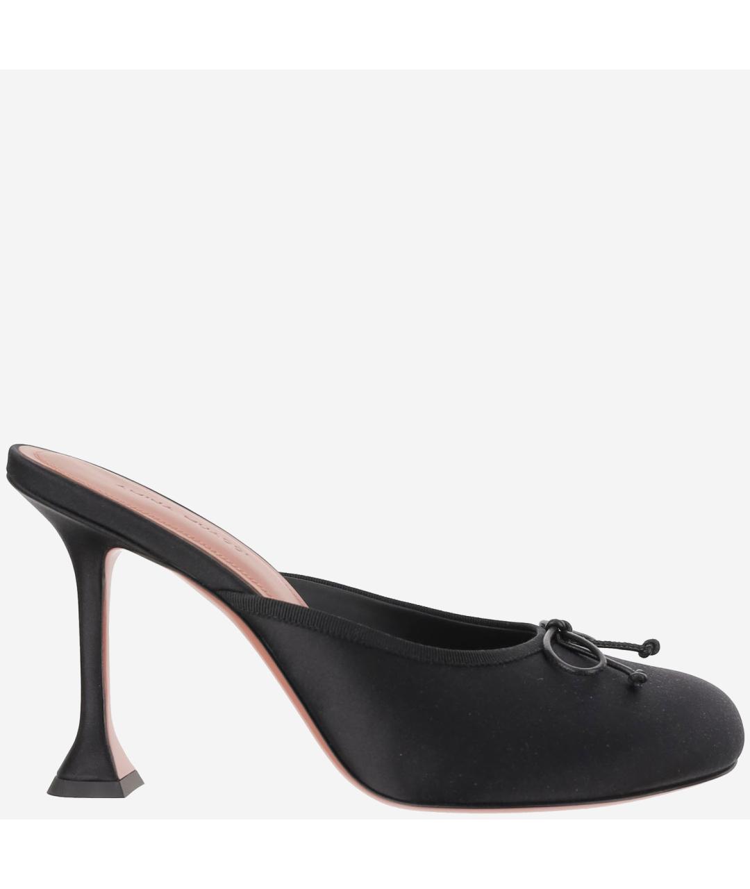 Amina Muaddi Черные текстильные мюли, фото 5