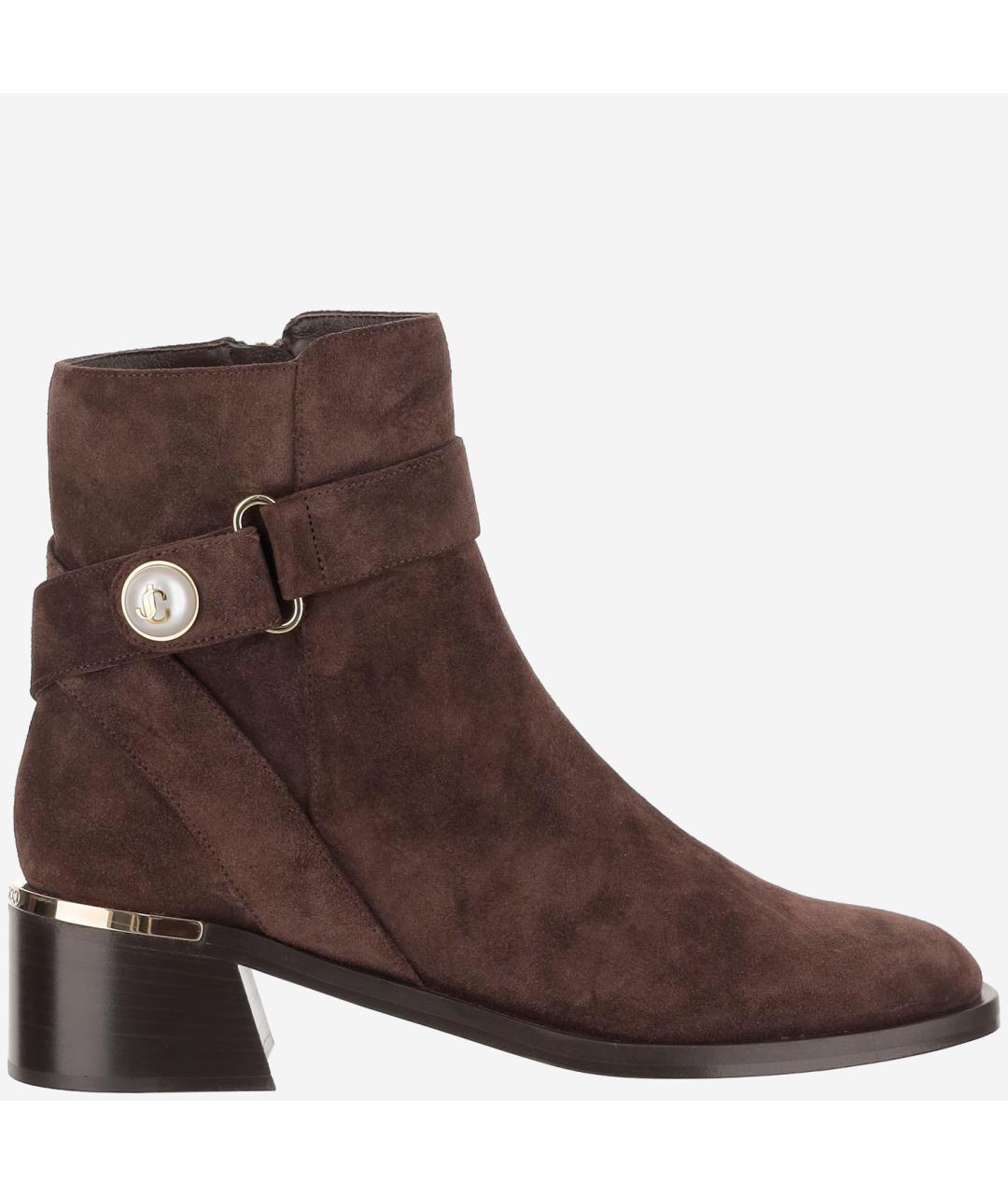 JIMMY CHOO Коричневые замшевые ботильоны, фото 5