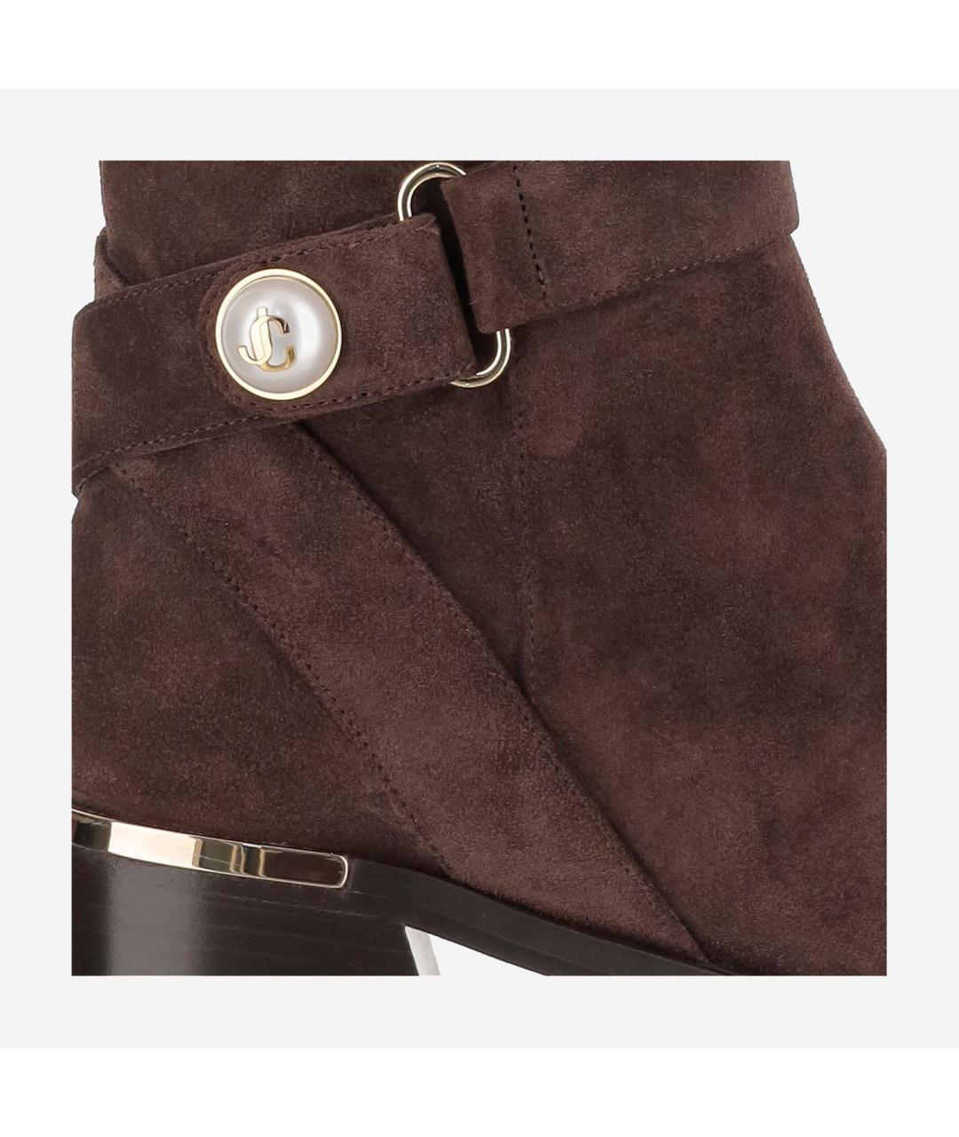 JIMMY CHOO Коричневые замшевые ботильоны, фото 4