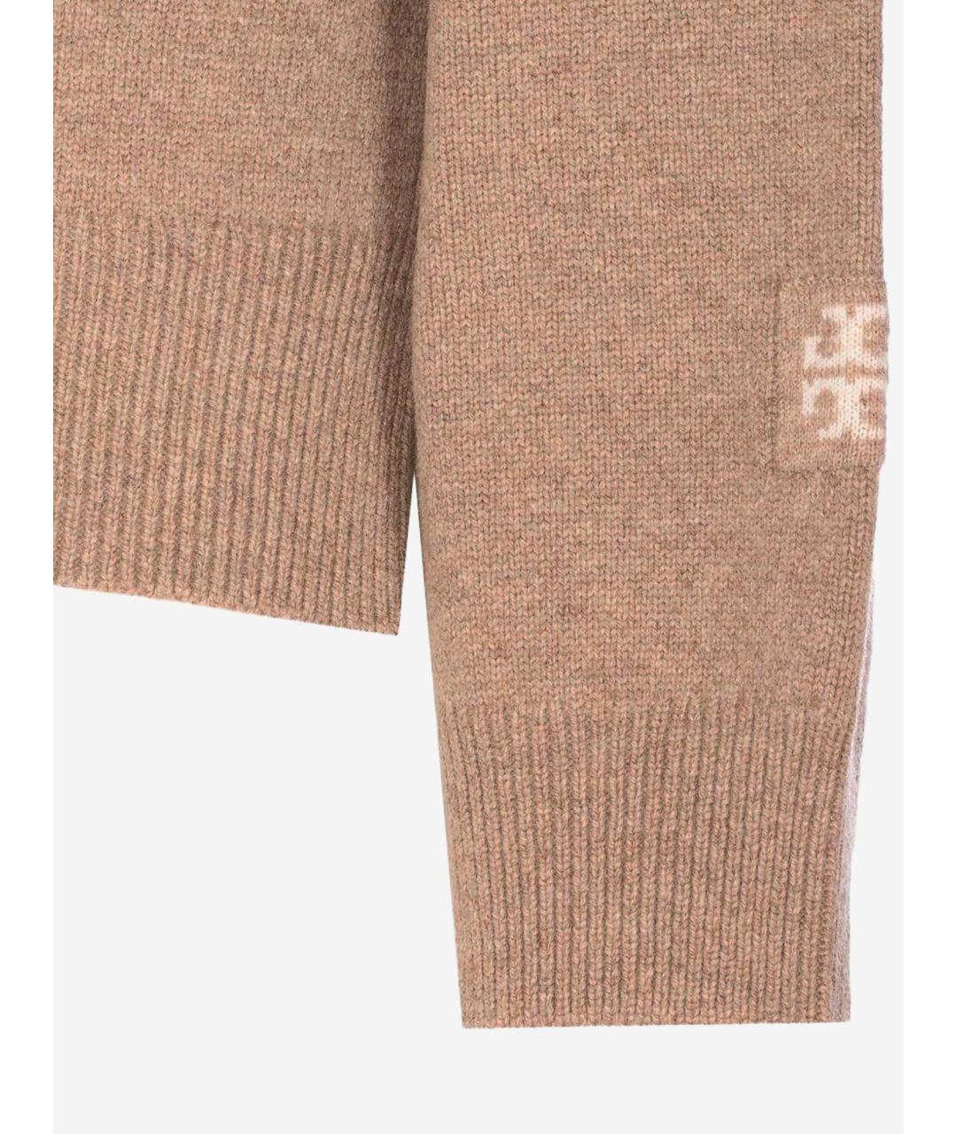 TORY BURCH Бежевый шерстяной джемпер / свитер, фото 3