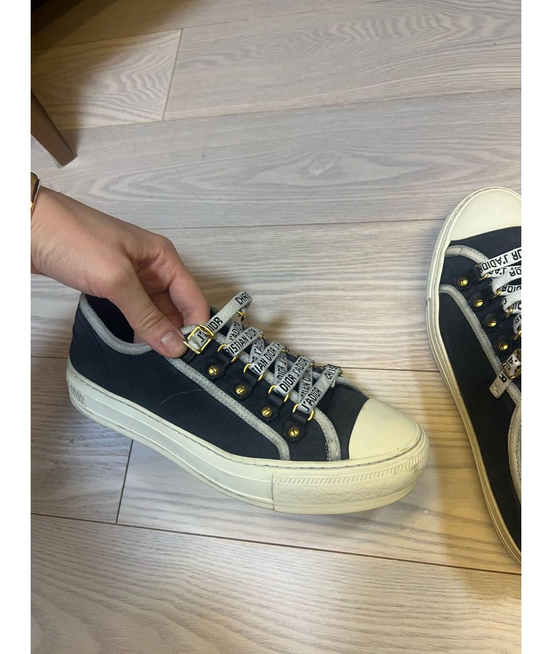 CHRISTIAN DIOR Черные текстильные кеды, фото 5