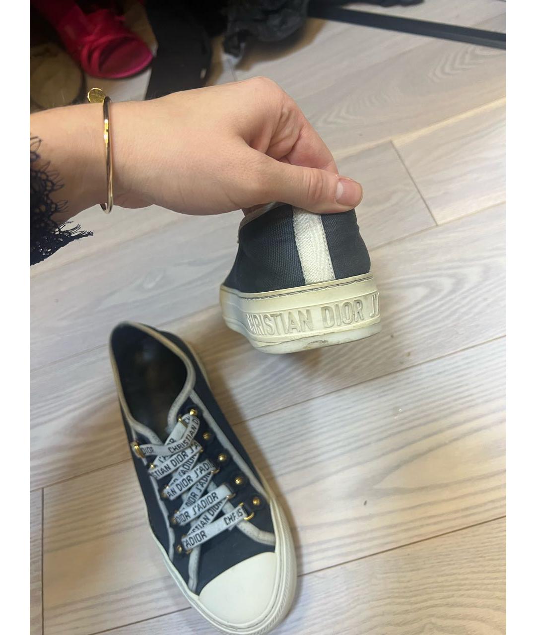 CHRISTIAN DIOR Черные текстильные кеды, фото 4