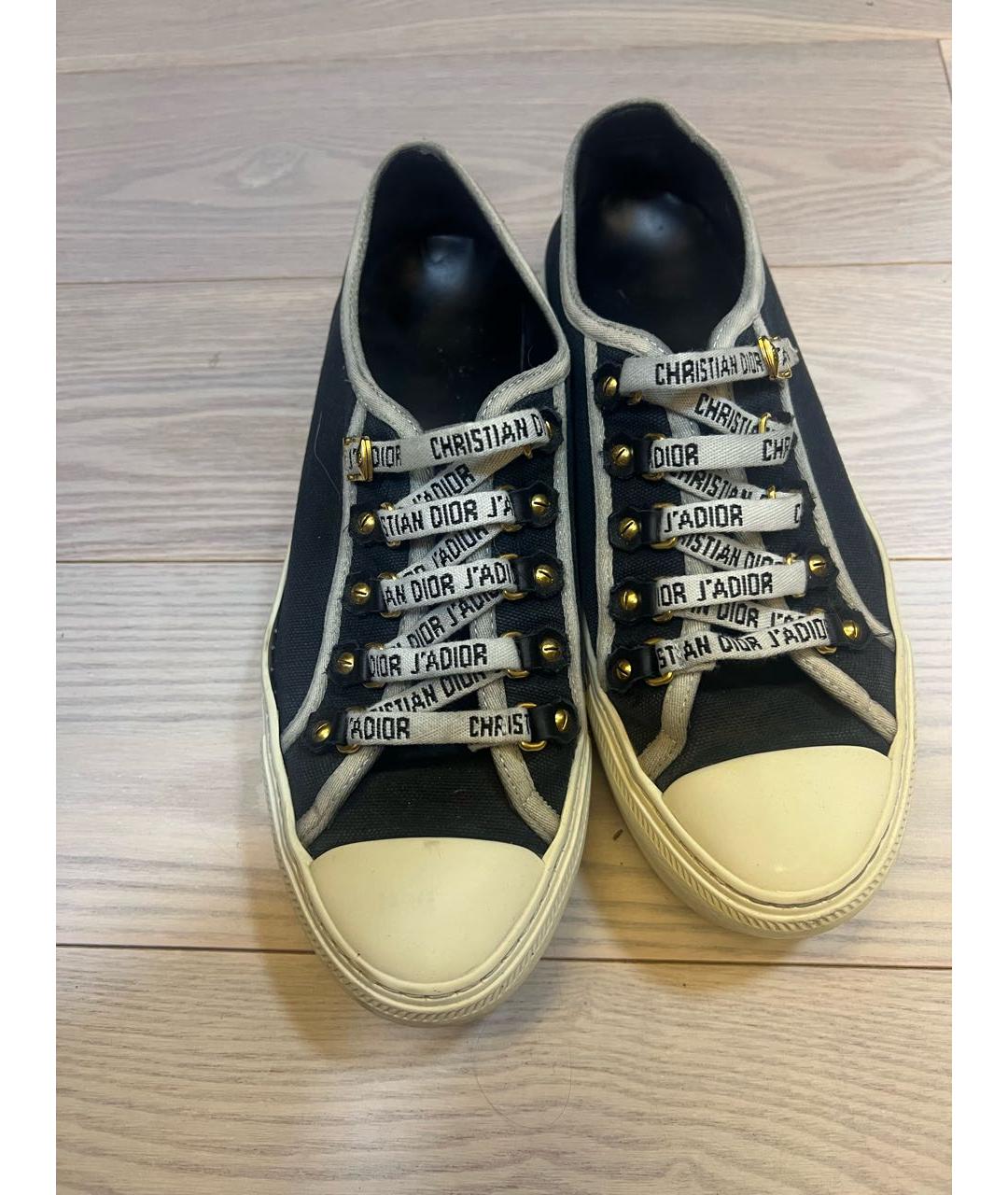 CHRISTIAN DIOR Черные текстильные кеды, фото 2