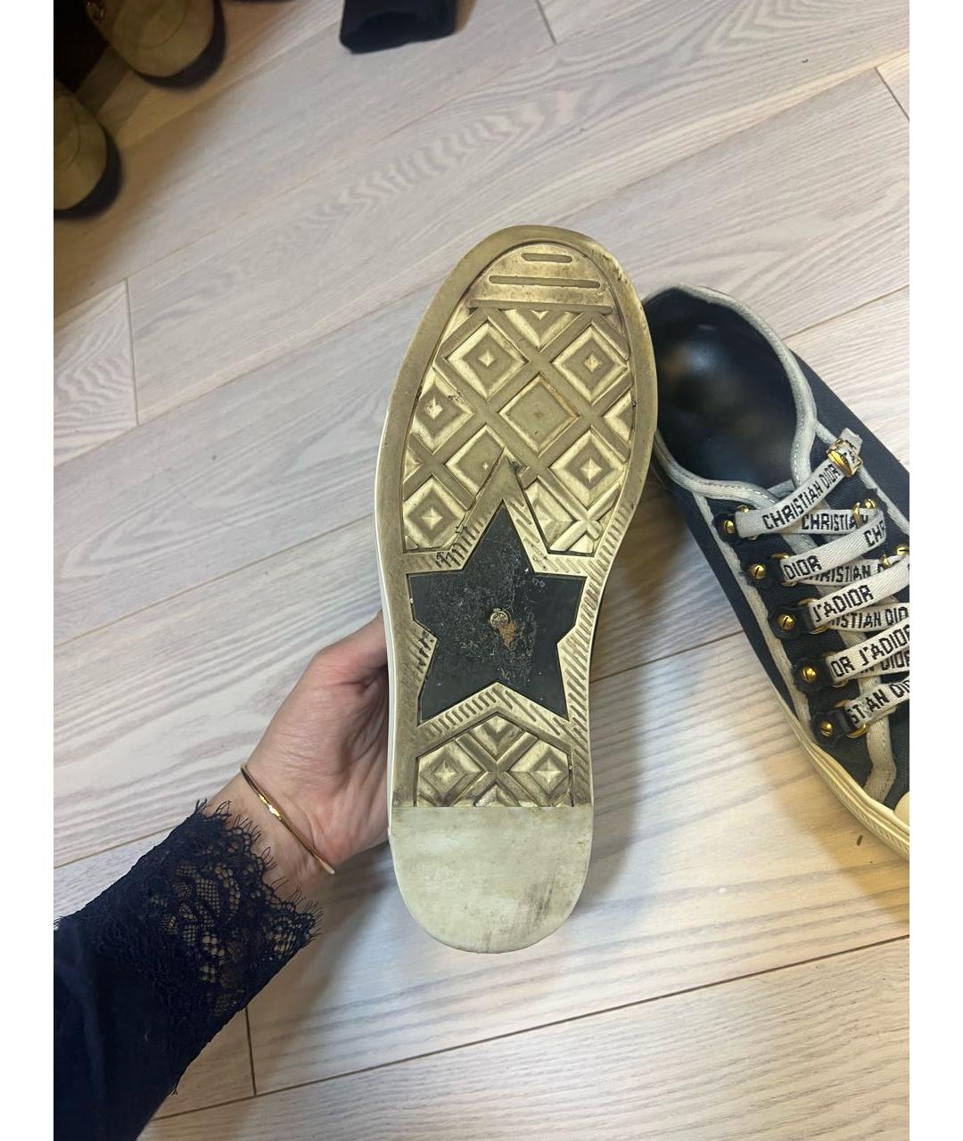 CHRISTIAN DIOR Черные текстильные кеды, фото 3