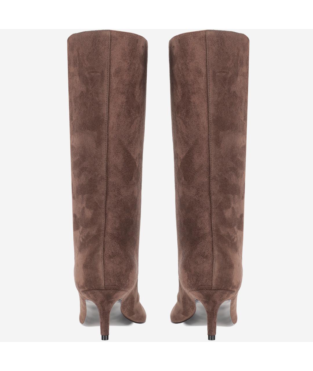 Amina Muaddi Коричневые замшевые полусапоги, фото 3