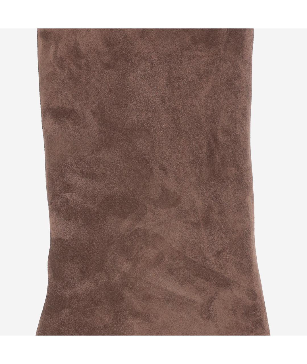 Amina Muaddi Коричневые замшевые полусапоги, фото 4