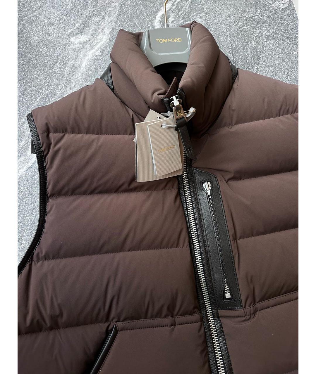 TOM FORD Коричневый полиэстеровый жилет, фото 7