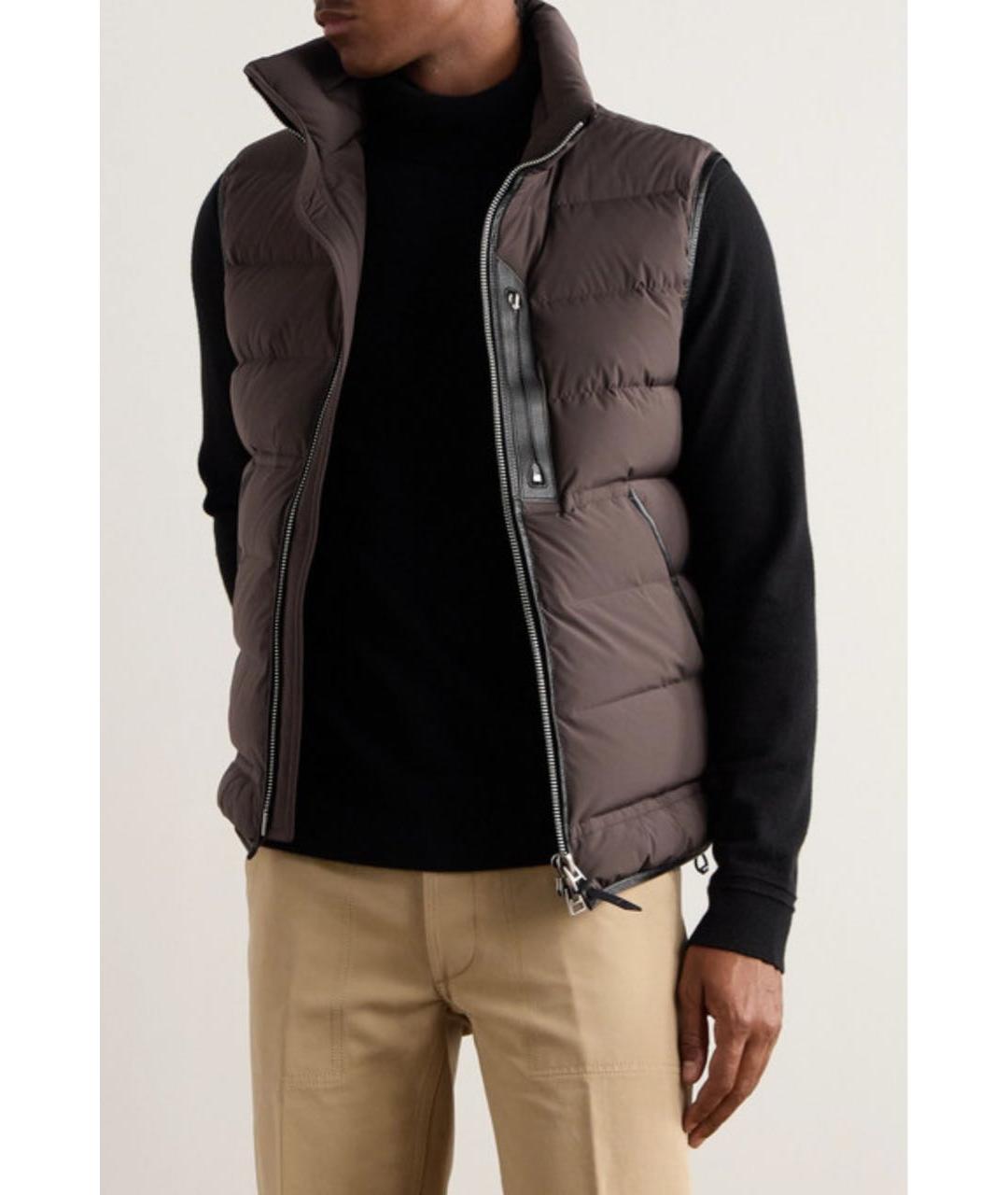 TOM FORD Коричневый полиэстеровый жилет, фото 3