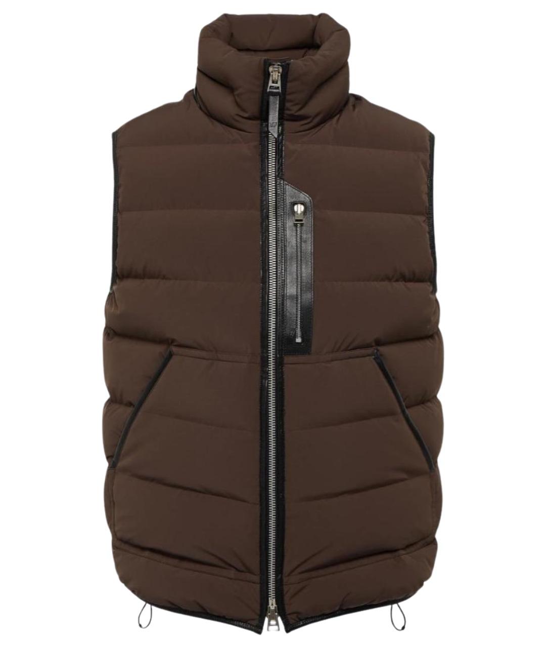 TOM FORD Коричневый полиэстеровый жилет, фото 1