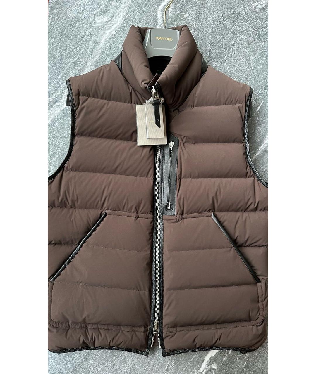 TOM FORD Коричневый полиэстеровый жилет, фото 8