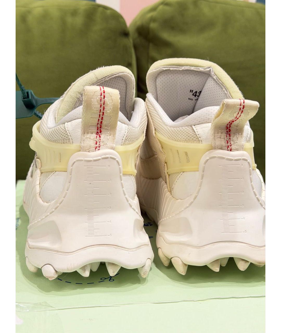 OFF-WHITE Белые кожаные высокие кроссовки / кеды, фото 3