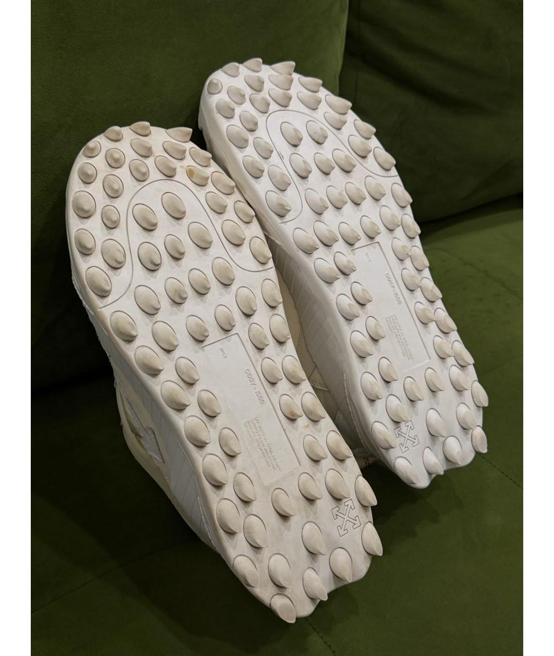 OFF-WHITE Белые кожаные высокие кроссовки / кеды, фото 4