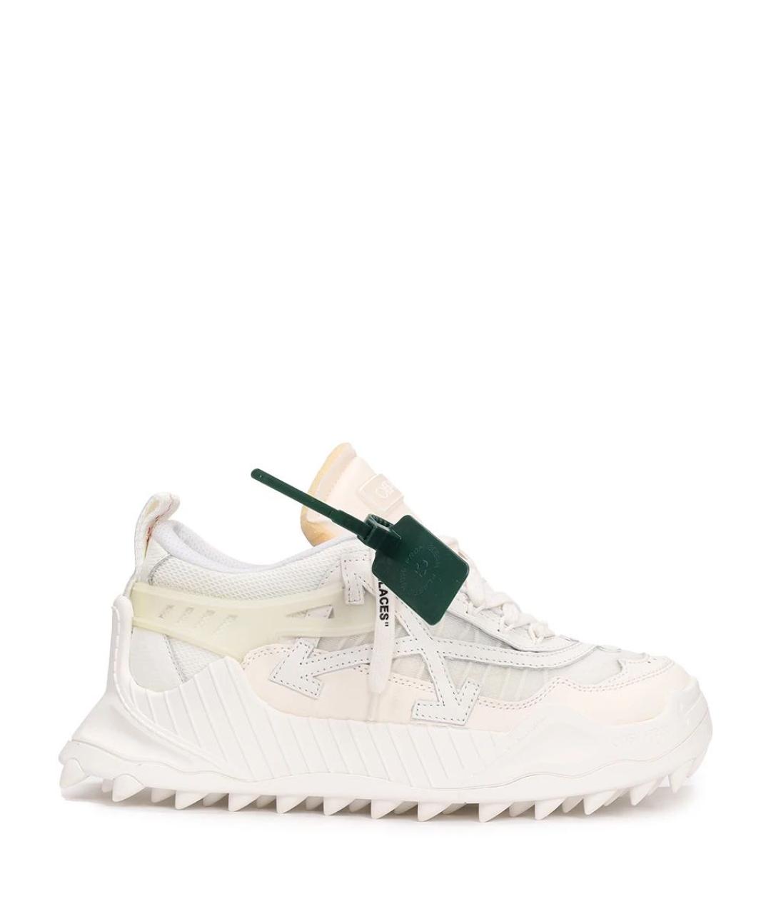 OFF-WHITE Белые кожаные высокие кроссовки / кеды, фото 1