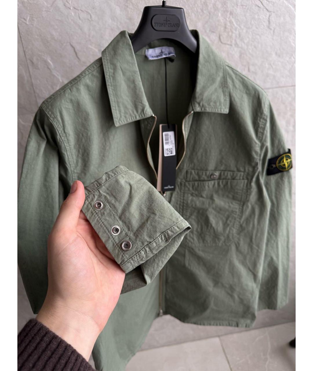 STONE ISLAND Хаки хлопковая куртка, фото 4