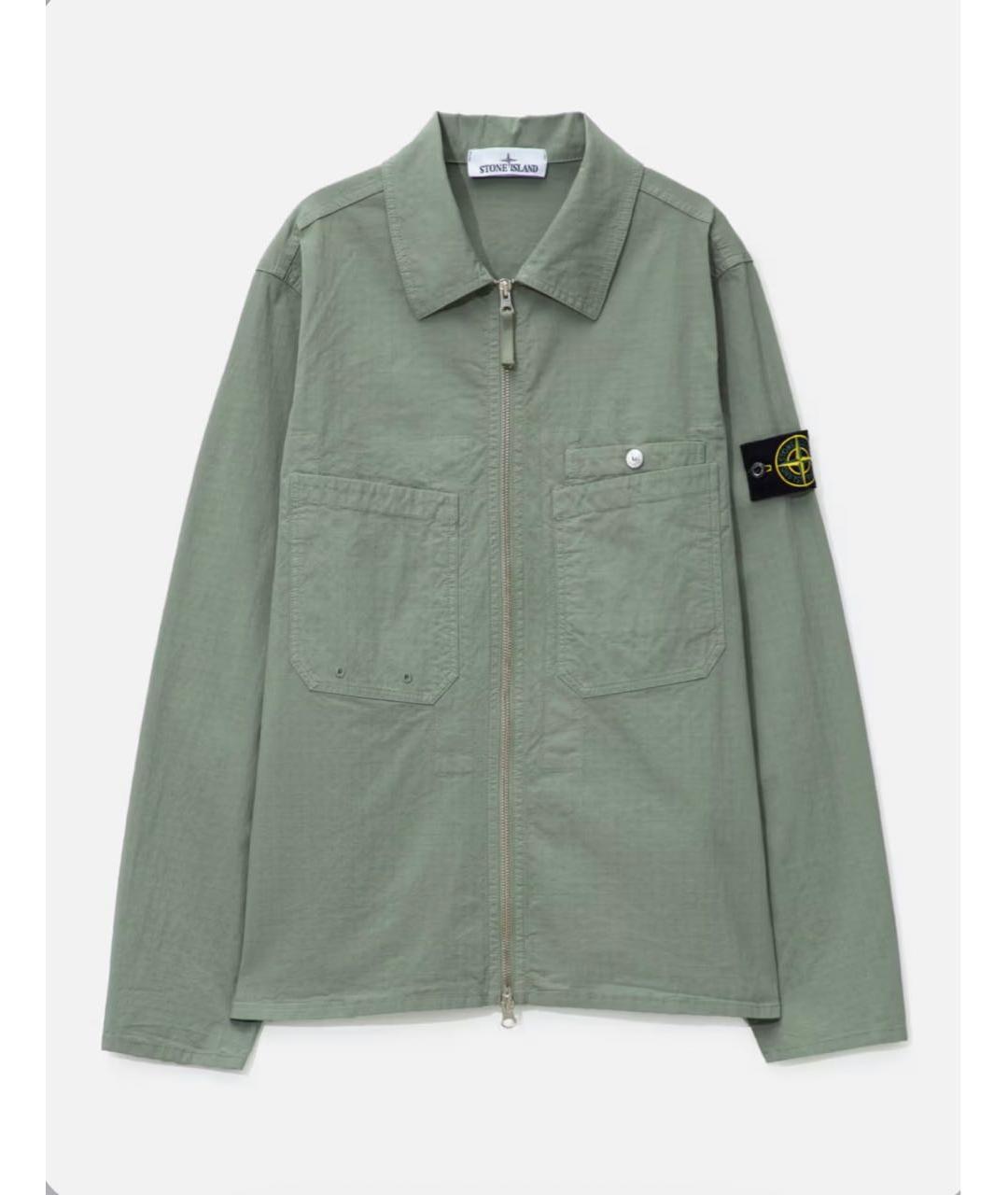 STONE ISLAND Хаки хлопковая куртка, фото 9